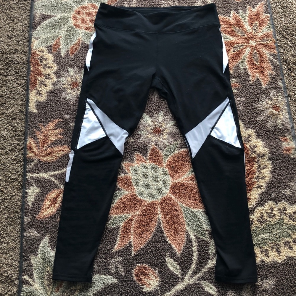Fabletics Black Mesh PowerHold High-rise Pants